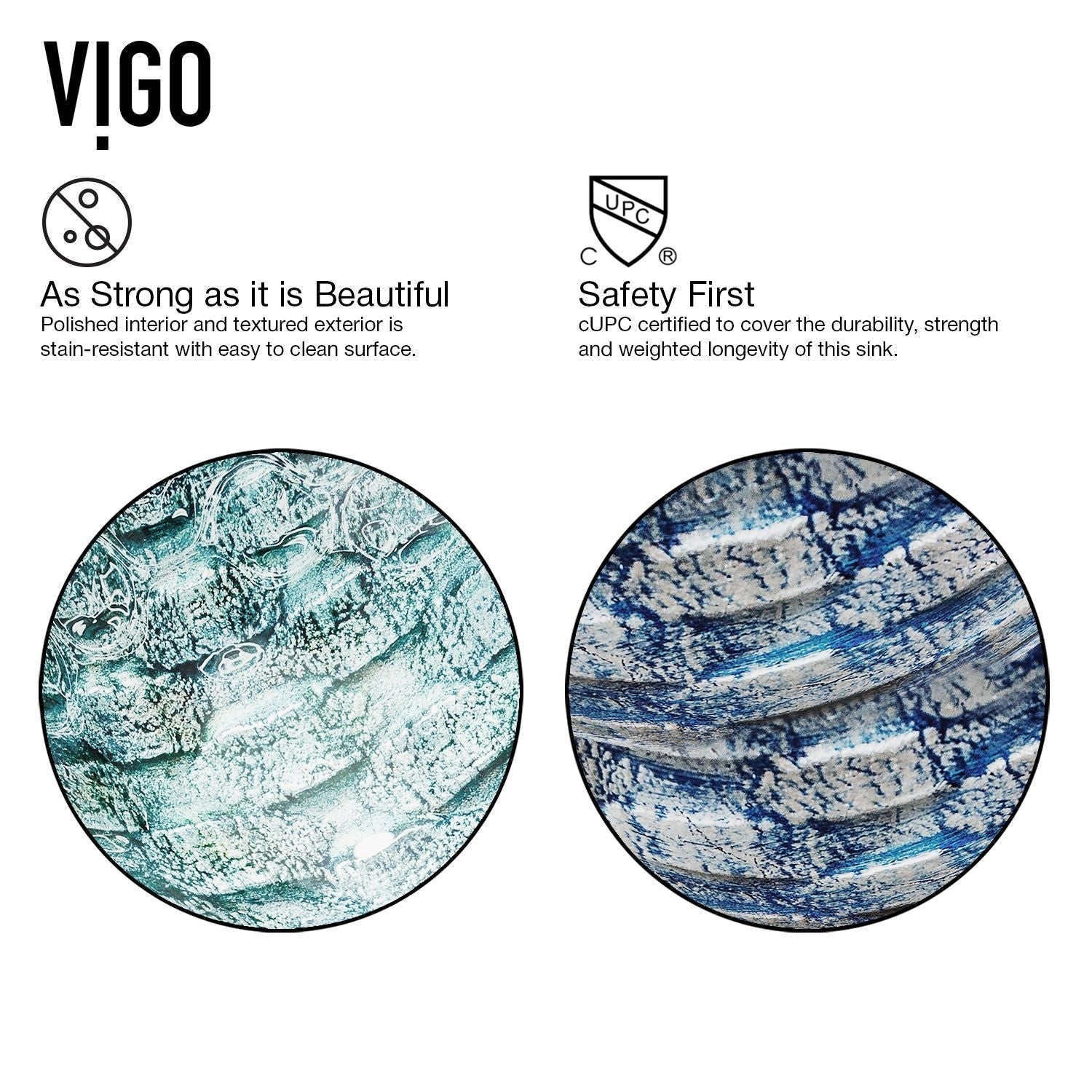 Round Glass Vessel Bathroom Sink/Basin with Scratch-Resistant Surface, Oceania J7U3 - product image 4