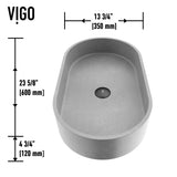 Sagrada Gothic ConcretoStone 24x14-in Deep Grey Bathroom Sink/Basin with Rectangular Vessel R0T7 - product image 2