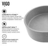Sagrada Gothic ConcretoStone 24x14-in Deep Grey Bathroom Sink/Basin with Rectangular Vessel R0T7 - product image 3