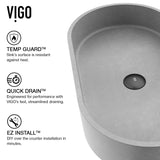 Sagrada Gothic ConcretoStone 24x14-in Deep Grey Bathroom Sink/Basin with Rectangular Vessel R0T7 - product image 4
