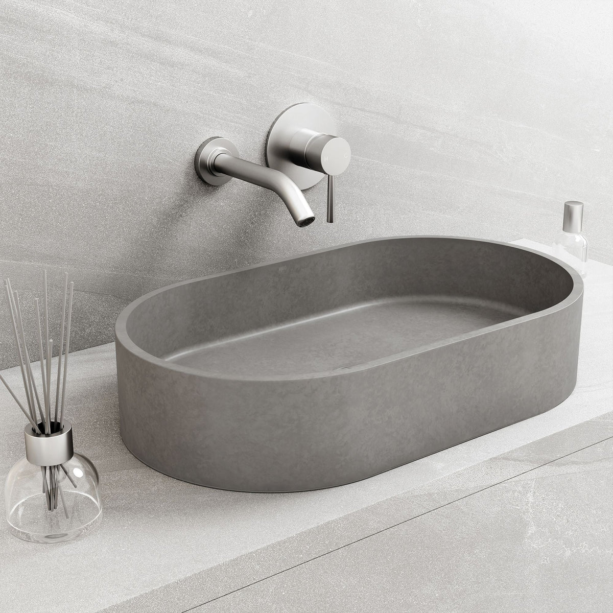 Sagrada Gothic ConcretoStone 24x14-in Deep Grey Bathroom Sink/Basin with Rectangular Vessel R0T7 - product image 6
