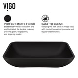 Sottile MatteShell Matte Black Bathroom Sink/Basin Set with Sterling Faucet and Glass Rectangular Vessel E8L3 - product image 4