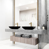 Sottile MatteShell Matte Black Bathroom Sink/Basin Set with Sterling Faucet and Glass Rectangular Vessel E8L3 - product image 7