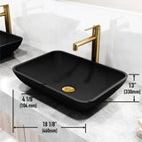 Sottile MatteShell Matte Black Bathroom Sink/Basin Set with Sterling Faucet and Glass Rectangular Vessel E8L3 - product image 8
