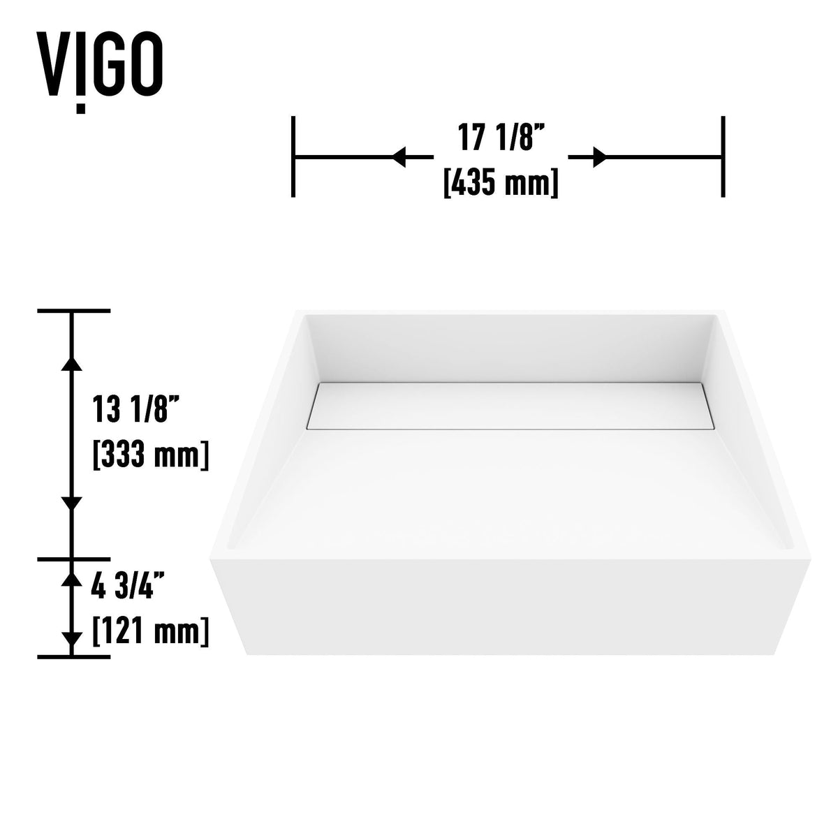 Starr Glass MatteStone White Bathroom Sink/Basin Set with Gotham Faucet and Rectangular Composite Vessel W0W8 - product image 3