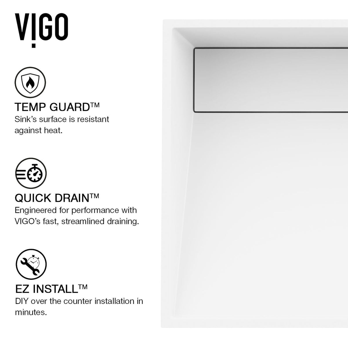 Starr Modern MatteStone 17x13-in Deep White Bathroom Sink/Basin with Rectangular Vessel S5S3 - product image 3