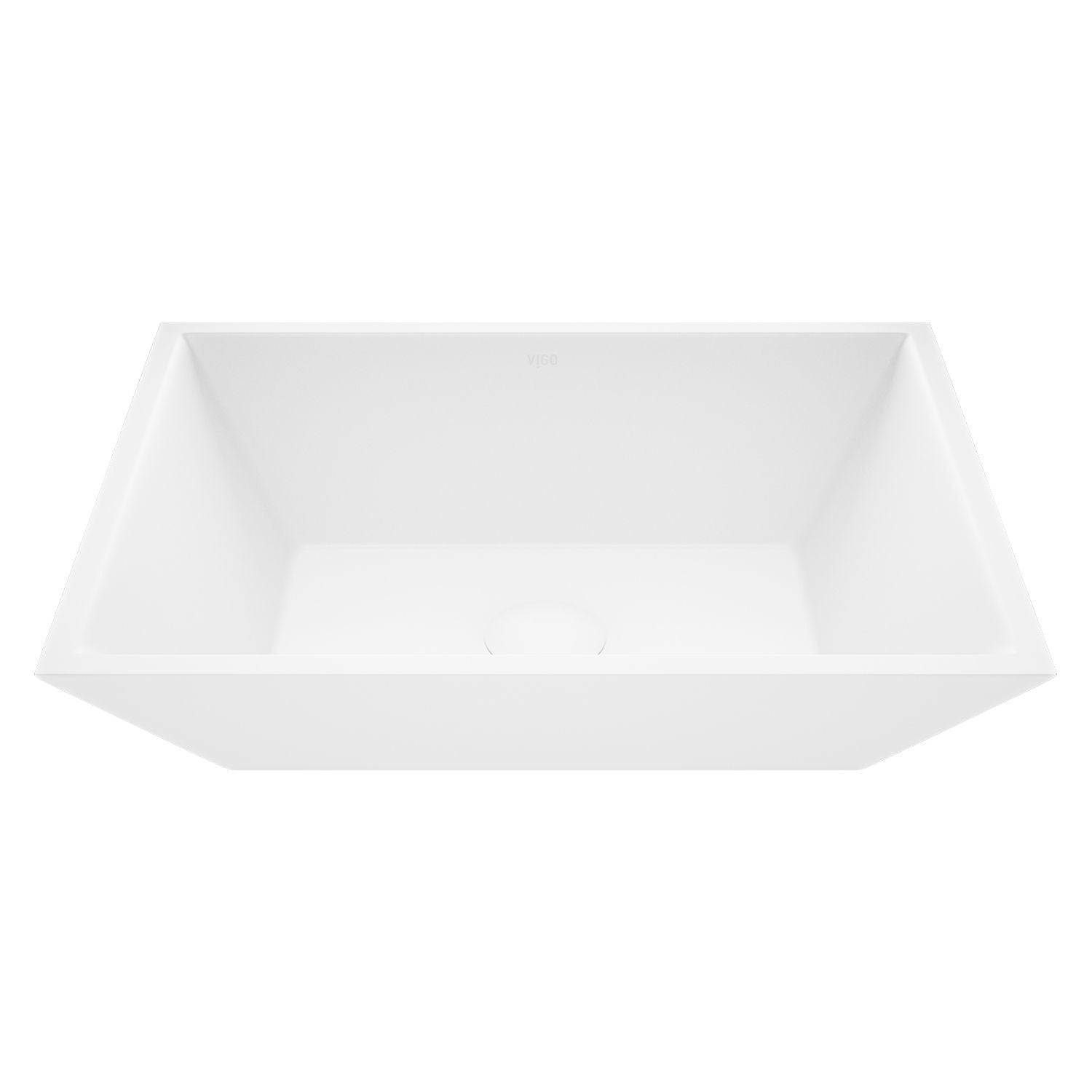 Vinca Matte Stone Vessel Bathroom Sink/Basin with Deep Bowl, White G1N1 - product image 1