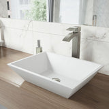 Vinca Matte Stone Vessel Bathroom Sink/Basin with Deep Bowl, White G1N1 - product image 6