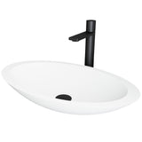 Wisteria MatteStone White Bathroom Sink/Basin Set with Gotham Faucet and Oval Composite Vessel I5E1 - product image 1
