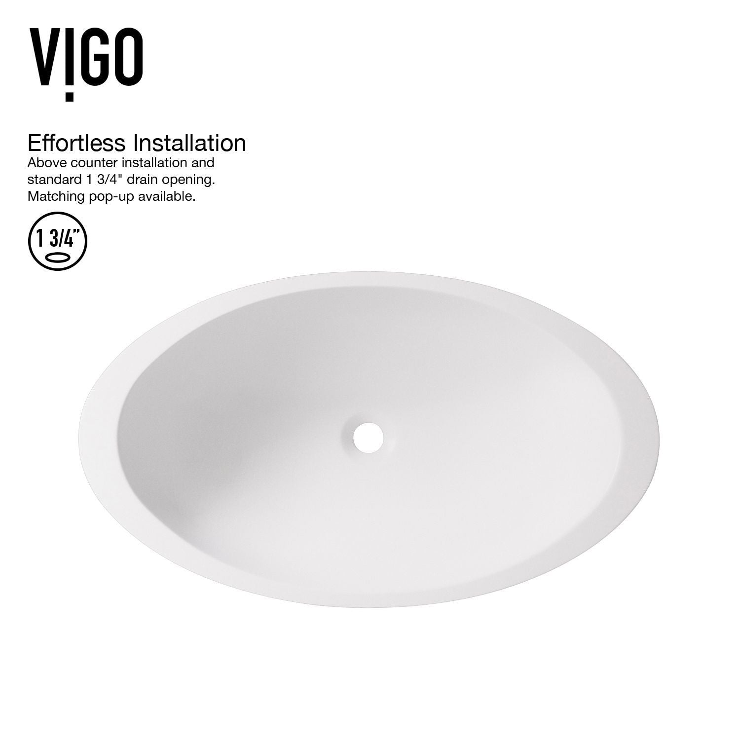 Wisteria MatteStone White Bathroom Sink/Basin Set with Norfolk Faucet and Oval Composite Vessel C7S1 - product image 7