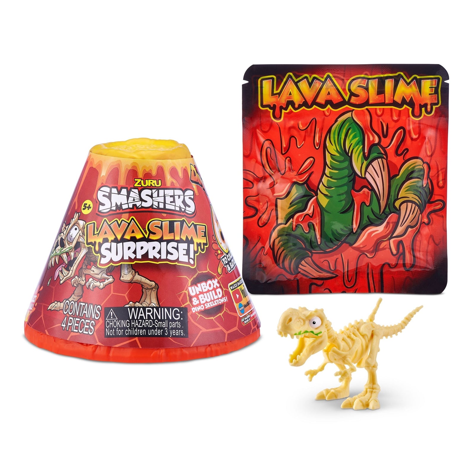 Lava Slime with Dinosaur Toy Favour, Multi-Coloured, 4-pk, Ages 5+, for Arts & Crafts/Birthday Favour Z8W9 - product image 3