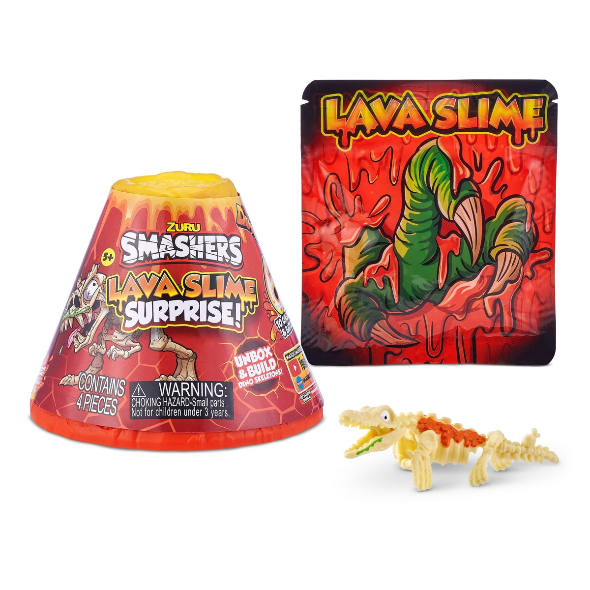 Lava Slime with Dinosaur Toy Favour, Multi-Coloured, 4-pk, Ages 5+, for Arts & Crafts/Birthday Favour Z8W9 - product image 4
