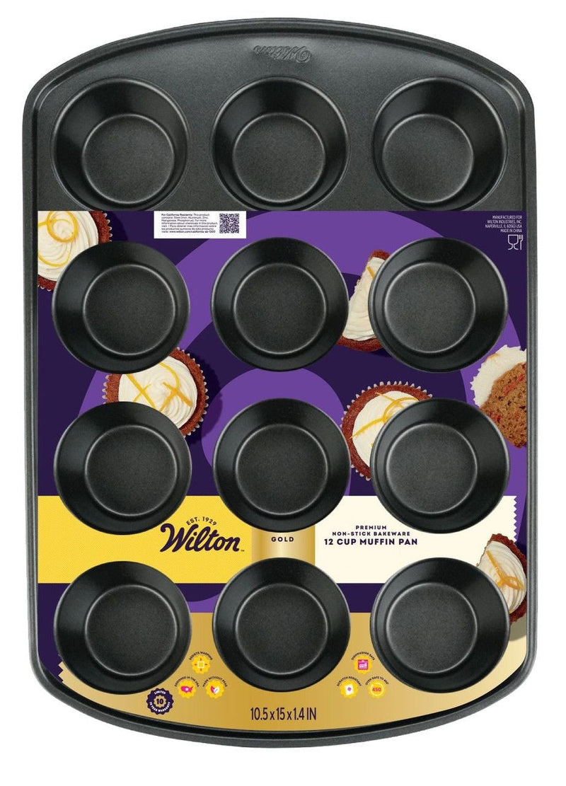 Gold Premium Non-Stick Bakeware Muffin Pan, 12-Cup T0L7