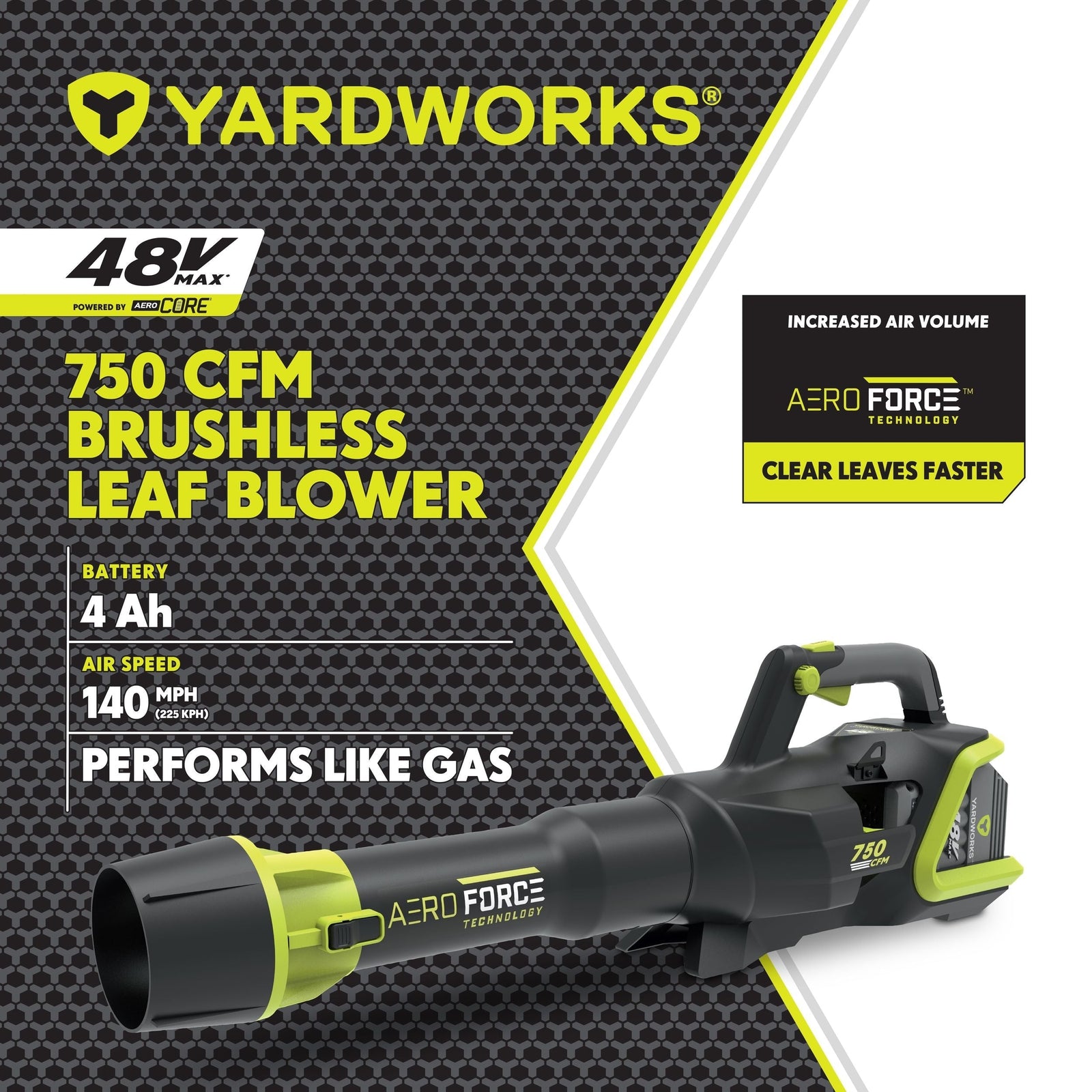 48V Lithium Ion Max Brushless AeroForce 2.0 750 CFM Leaf Blower Kit with (1) 4.0Ah Battery & (1) 2.0A Charger T4R1 - product image 6