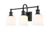 Bryant 3-Light Vanity Light, Black with Opal Shade Q8F6 - product image 1