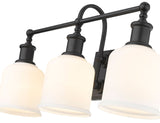 Bryant 3-Light Vanity Light, Black with Opal Shade Q8F6 - product image 5
